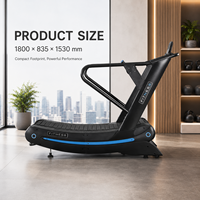 Caminadora Mecánica Curva con Pantalla LED, 1-20 km/h, Máquina para Correr Curva para Gimnasio en Casa, Equipo de Ejercicio Aeróbico y Fitness