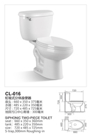 WC en céramique à chasse siphonique S-Trap, sanitaires conformes ADA, cuvette allongée à double chasse, WC deux pièces, certifié CUPC pour salle de bain