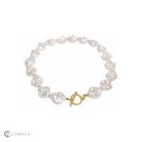 Collier de perles d'imitation baroques irrégulières plaqué or, bijoux artisanaux bio pour femmes, vente en gros