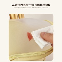 Sac de rangement pour pinceaux de maquillage de voyage en gros, étanche, transparent, en cuir PU, avec fermeture éclair, pochette cosmétique personnalisable avec logo