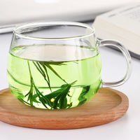 Tasse de bureau à thé transparente épaissie en gros avec couvercle tasse à thé en verre à haute teneur en borosilicate tasse à café résistante à la chaleur