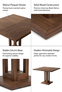 Mesa de Comedor Cuadrada Compacta y Elegante, Completamente de Madera Maciza, Superficie Lisa y Plana, Mesa Pequeña para Comidas con Compartimento de Almacenamiento Debajo - Product Image 5