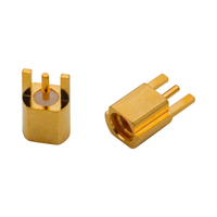 Conector RF MMCX-KE Hembra de Montaje Lateral en Ángulo Recto para PCB, Tipo de Soldadura de Montaje en Superficie, 0-6GHz para Módulo Inalámbrico