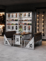 Canapé en fer forgé pour bar, salon de thé, bar lounge, café commercial, restaurant, ensemble de chaises de bureau de style industriel type conteneur