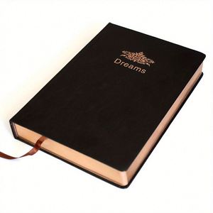 A5 Super Thick Hardcover Leather Journal Organizer/Planner Gold Edge Retro <b>Memo</b> <b>Pad</b> 208 Sheets Customized Logo Digital Printing - Product Image 1