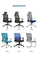 Chaise de bureau exécutive ergonomique moderne confortable à dossier haut, couleur personnalisable, en maille, réglable en hauteur, pivotante, avec vérin à gaz chromé