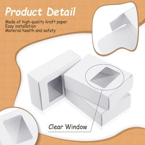 Boîte <span class=keywords><strong>cadeau</strong></span> avec petite fenêtre Emballage <span class=keywords><strong>de</strong></span> produit personnalisé achat blanc cosmétique Noël Biscuits Bonbons Boîte <span class=keywords><strong>de</strong></span> papier savon <span class=keywords><strong>maison</strong></span> - Product Image 3