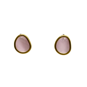 Pendientes de Moda con Piedras Rosadas, Acero Inoxidable 316L, Baño de Oro PVD, Sostenibles y Resistentes - Product Image 2