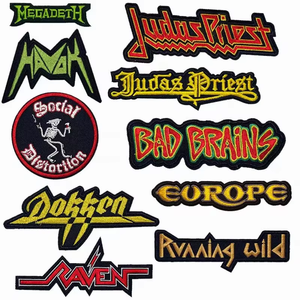 Stile Punk <span class=keywords><strong>Rock</strong></span> Roll ricamato banda di metallo Patch personalizzato ricamo all'ingrosso Patch per felpe abbigliamento accessorio indumento - Product Image 4
