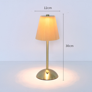 Brass Crystal Fabric Table Ruffle Shade Bell E26 AC Powered Ra 90 Soft Warm White LED <b>Push</b> <b>Button</b> Middle Modern Living Room - Product Image 6