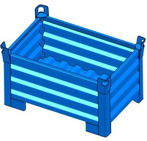 Uzun mesafe lojistik taşımacılığı ve ciro kutuları için istiflenebilir çelik paletler - Product Image 1