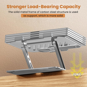 Support d'ordinateur portable ergonomique rotatif à 360 degrés 2026, robuste et réglable, avec support pour téléphone portable - Product Image 3