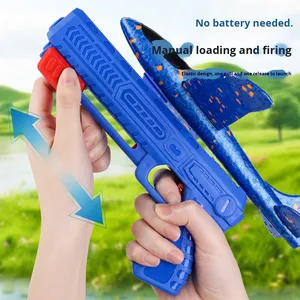 Set di giocattoli per esterni-pistola lanciaaerei-aereo in schiuma per bambini modello di pistola portatile per tiro e giocattoli volanti - Product Image 2