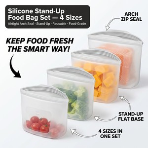 Sac de conservation alimentaire 100% silicone réutilisable, récipient alimentaire pour la cuisson, le stockage, la congélation, étanche, passe au lave-vaisselle - Product Image 2
