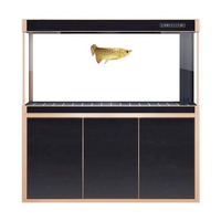 Aquarium de poissons marins en verre cristal peu profond de 145 gallons, 5 pieds, forme rectangulaire, avec un cabinet en contreplaqué massif, un bac à sable en plastique