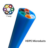 Tubo flexible de microductos de alta presión de 7 vías, tubo de HDPE para soplado de aire a larga distancia, 25/20 mm, 25/21 mm, fibra acanalada de baja fricción
