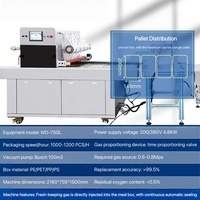 Machine d'emballage sous atmosphère modifiée entièrement automatique avec film de scellage haute fréquence pour la conservation de la fraîcheur des boissons et des produits frais