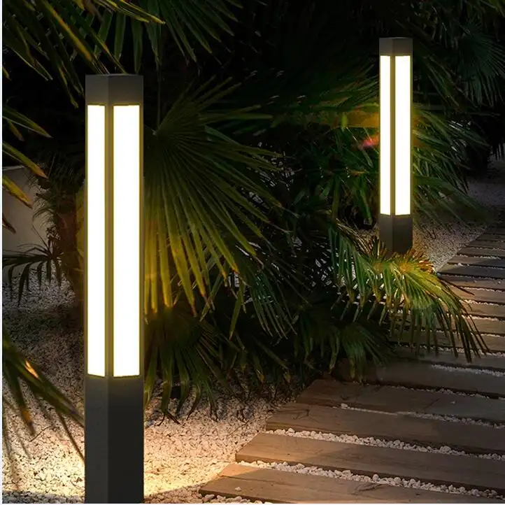 Top Led Hiện Đại Chiếu Sáng Ngoài Trời Bài Nhôm IP65 Vườn Đèn Bài Đường Bãi Đậu Xe Ánh Sáng Cực Bollard Ánh Sáng