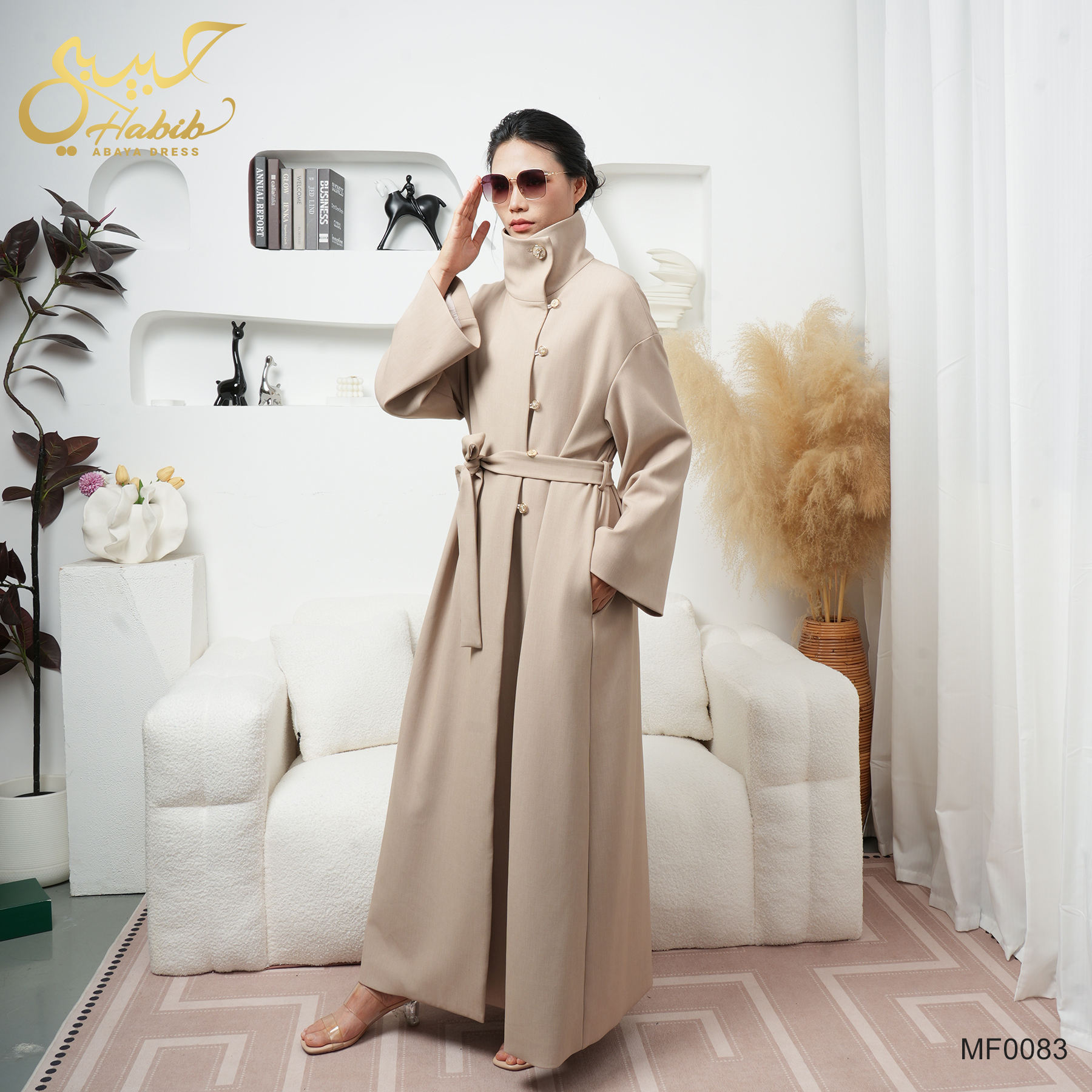 Trench Coat Abaya Elegant Muslim Clothing for 2024