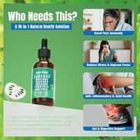 Cairan Herbal Detoksifikasi Label Pribadi, 10-in-1 Soursop Drops dengan Sea Moss, Moringa, Kunyit, Ashwagandha untuk Kesehatan Sehari-hari, 60 mL