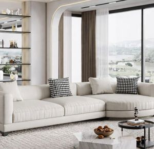 Canapé modulaire contemporain de luxe pour les espaces de salon avec un tissu doux et un style intemporel - Product Image 1