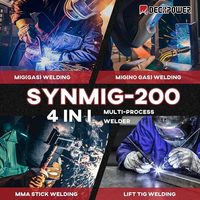 Máquina de Soldar LEVIN 200A 4 en 1 para Procesos ARC MMA TIG MAG MIG con y sin Gas con Ajuste de Inductancia
