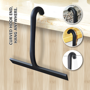 Tergivetro <span class=keywords><strong>doccia</strong></span> in silicone Hang All-in-One con gancio integrato per bagno, finestre, specchi, piastrelle, pareti, auto, 10 pollici, nero - Product Image 6