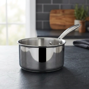 Casserole en acier inoxydable triple couche de 18 cm avec couvercle, qualité 304, ustensile de cuisson robuste pour cuisson professionnelle au gaz, parmi les plus vendues - Product Image 1