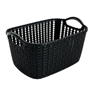 Ele-Gate <b>Plastic</b> <b>Basket</b> L Size Woven Design for Home Office Storage - Product Image 2
