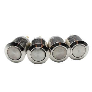 YUMOWELL ABS12C-P1 12mm Cabeça Redonda Plana <span class=keywords><strong>2</strong></span> Pin Horn Toy on off Interruptor de Metal Impermeável Botão Momentâneo Interruptor - Product Image 1