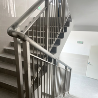 Rampe d'escalier en acier inoxydable soudé, pour intérieur/extérieur, balcon, main courante en acier inoxydable SS304, tube carré personnalisé, rampe moderne