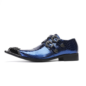 2025 hommes décontracté en cuir véritable sans lacet chaussures grosse tête Derby robe d'affaires pour les mariages d'été qualité fermeture marié Style - Product Image 5