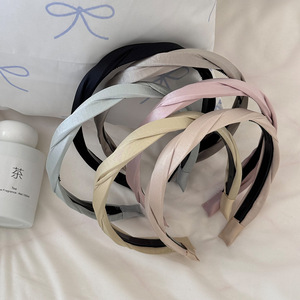 Women's Fashion Solid Cross Fried Dough Twists Hair Band <b>Elastic</b> Anti-Slip Headwear - Product Image 2