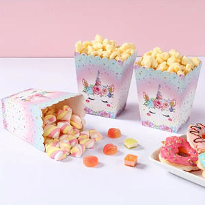 Boîte à popcorn en carton alimentaire recyclable, design rectangulaire pliable, pour mariage, anniversaire, événements, option de logo personnalisé, fête - Product Image 2