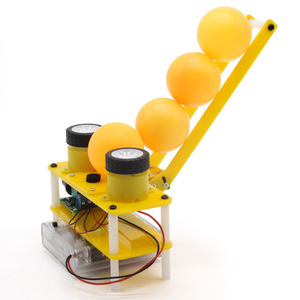Kit lanzador de bolas Fq-1, juguete educativo de ciencia de plástico con velocidad ajustable para niños de 7 a 9 años, modelo DIY de control manual - Product Image 1