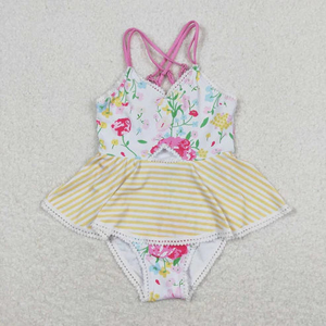 Traje de baño floral de una pieza para bebés niñas, ideal para el verano. - Product Image 6