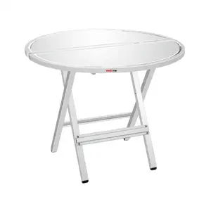 Customized Outdoor Folding Portable Stainless Steel Dinning Table Factory/Heavy Duty Round Shape Kitchen Working Table
