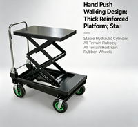 Plateforme élévatrice à ciseaux semi-électrique à poussée manuelle, chariot de levage hydraulique stable avec système de protection contre les surcharges