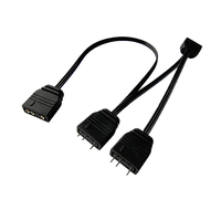 Kabel Splitter ARGB 5V 3Pin yang Dapat Diatur Alamatnya, Adaptor 1 ke 3 untuk Casing PC, Kipas Pendingin Tiga, Sinkronisasi Pencahayaan RGB, Ekspansi