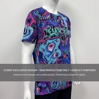 Camiseta Personalizada 100% Algodón con Estampado Gráfico DTG en Toda la Superficie, Estampado Frontal y Trasero, Estilo Psicodélico, Streetwear