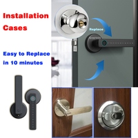 Cerradura Digital Inteligente para el Hogar, para Interiores de Dormitorios, con Huella Dactilar, Contraseña y Tarjeta, Color Negro