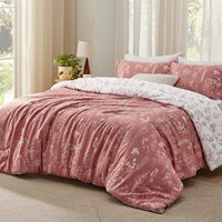 Ensemble de couette de lit moderne en polyester écologique à fleurs, 3 pièces, design réversible, toucher doux, couleur personnalisable, lavable en machine
