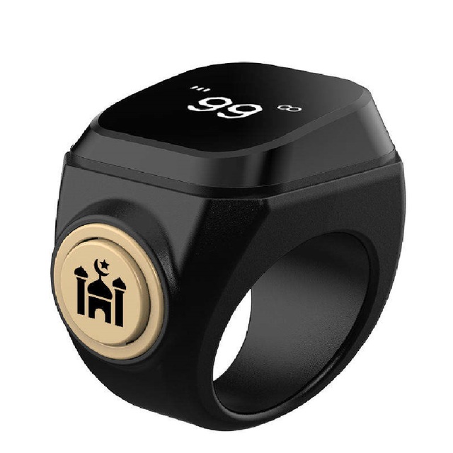 Smart Islamic Zikr Ring with Azan Alarm & Prayer Times Electronic Digital Tasbih Counter Zikr Ring Reminder Muslim Prayer Ring