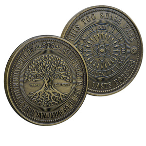 3D 浮雕镀金锌合金纪念币“一切都会过去的”主题 2 种颜色可选 哲学 EDC - Product Image 5