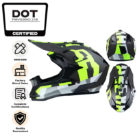 Casque de motocross tout-terrain homologué DOT avec aileron aérodynamique fonctionnel, résistant aux chocs, équipement de protection