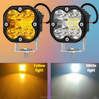 Phare de travail 3 pouces 66W 22 LED blanc/ambre pour 4x4, camion tout-terrain, VTT, UTV, moto, tracteur