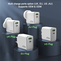 Chargeur compact certifié sûr Gan USB C 40W 45W adaptateur de voyage réglable EU Standard PD charge rapide pour iphone 17