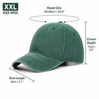 Casquette de baseball vintage sportive à rayures en velours 100 % coton, grande taille XXL 68 cm, pour homme, vente en gros, OEM ODM