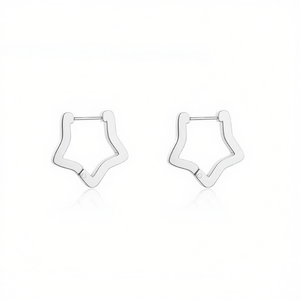 Pendientes de aro Amy Amy Star chapados en plata, joyería de moda para mujer PE2809 - Product Image 3