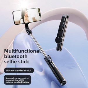 Perche à <span class=keywords><strong>selfie</strong></span> portable en plastique avec trépied, lumière d'appoint et télécommande - Product Image 2